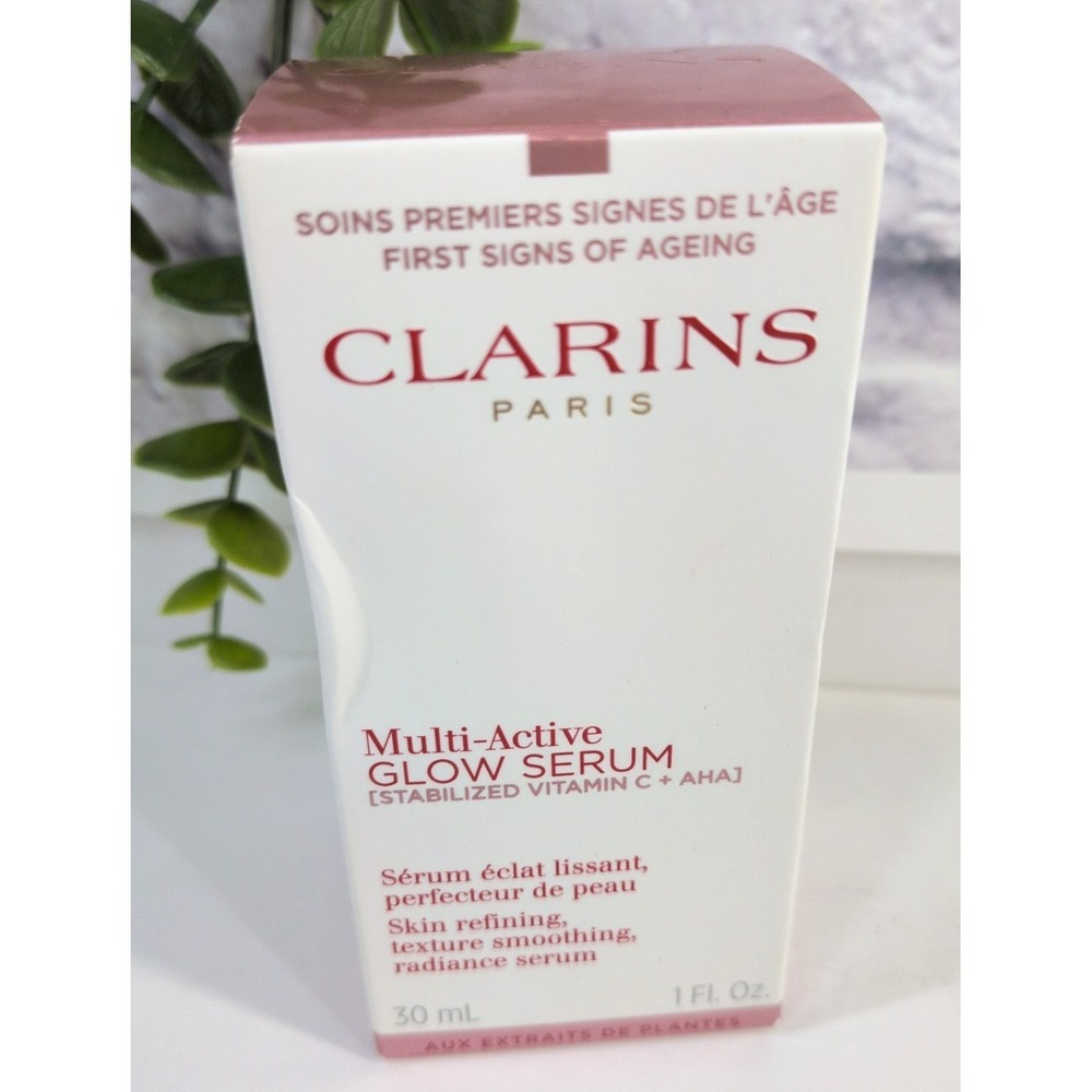 NIB!😍Clarins Paris Multi-Active Glow Serum Vitamin C + AHA 1oz/30ml Radiance